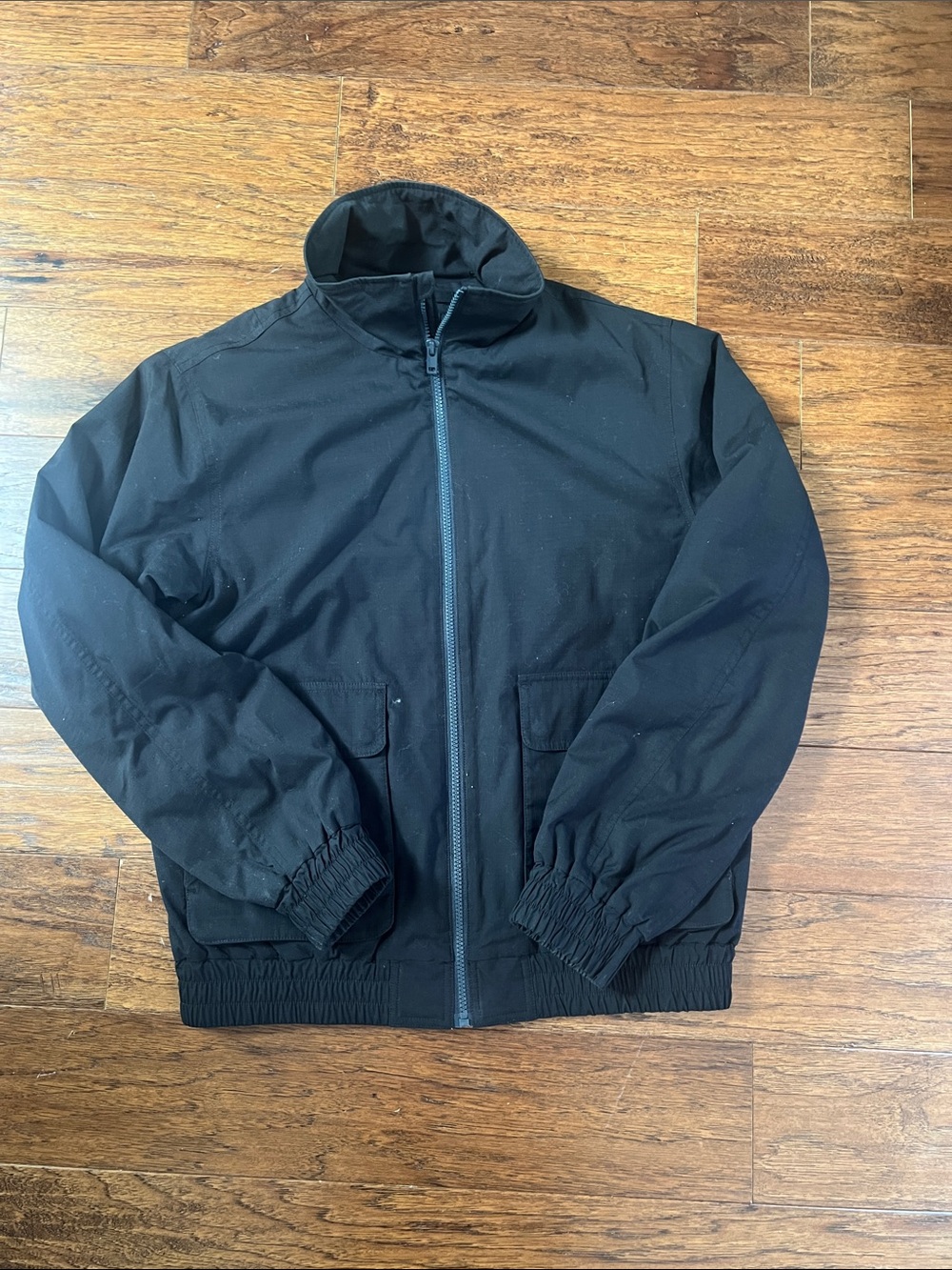 Vince Men's Black Zip-Up Windbreaker Jacket